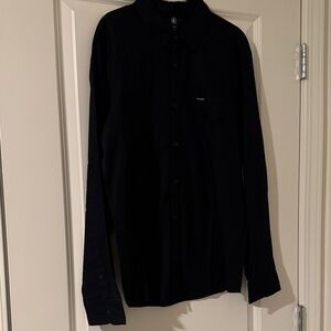 Men's Black Volcom Button-Up Shirt